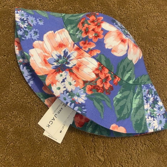 Janie & Jack Girls Sun Hat Floral Chin Strap New 6-12 months 🌷 - Picture 1 of 8